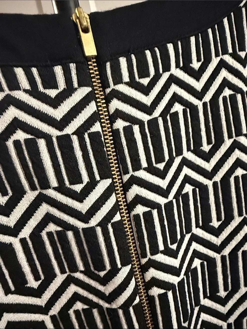 Banana Republic Black White Geometric Shift Dress Size 14